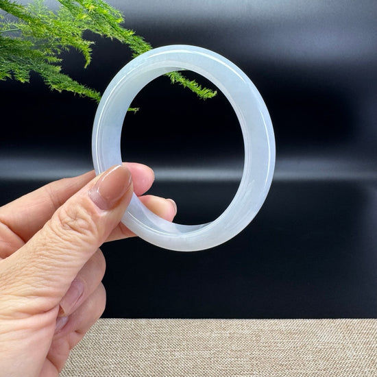 Genuine Burmese Lavender Green Jade Jadeite Bangle Bracelet ( 58.8mm )