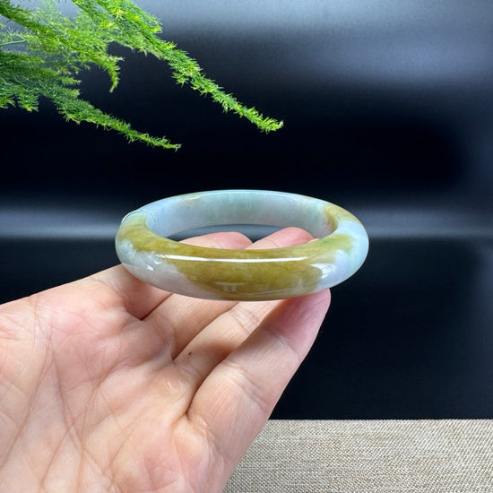 Genuine Burmese Yellow Green Jade Jadeite Bangle Bracelet ( 58.9mm )