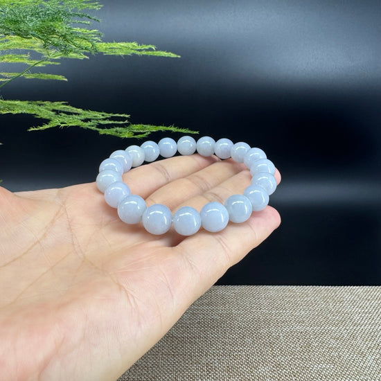 Natural Jadeite Jade Round Lavender Beads Bracelet ( 10 mm )