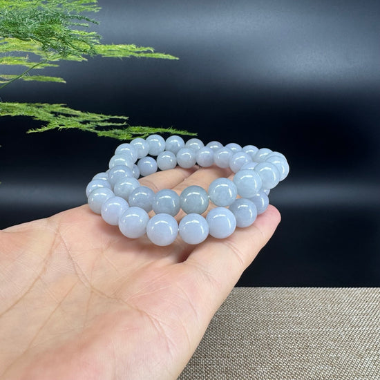 Natural Jadeite Jade Round Lavender Beads Bracelet ( 10 mm )