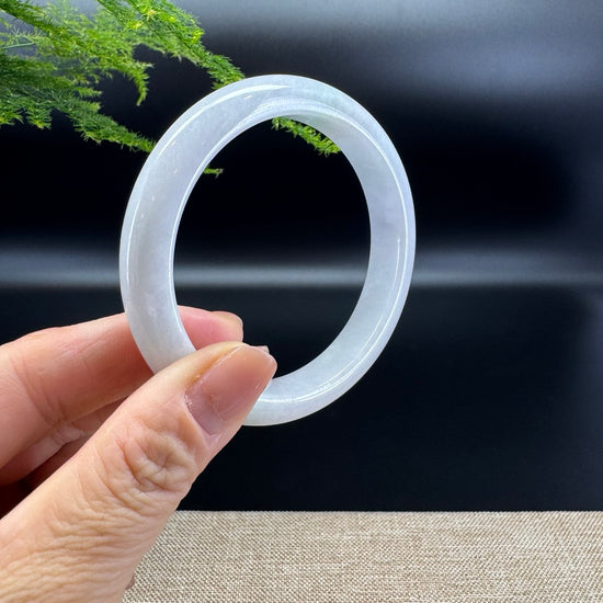 Genuine Burmese Lavender Green Jade Jadeite Bangle Bracelet ( 58.6mm )