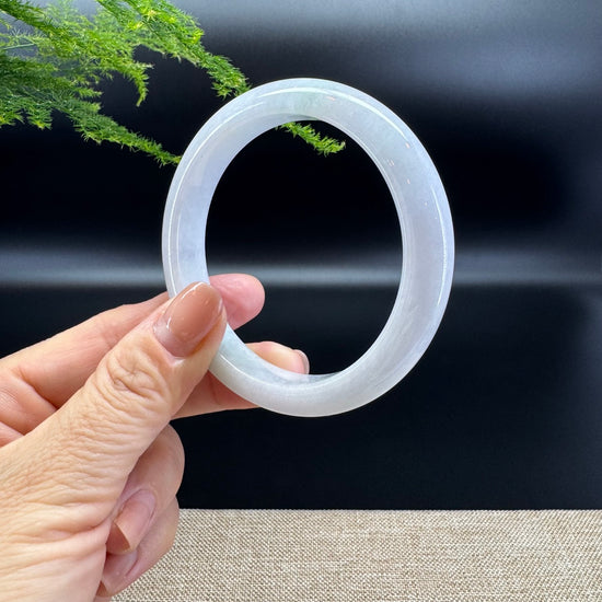 Genuine Burmese Lavender Green Jade Jadeite Bangle Bracelet ( 58.6mm )