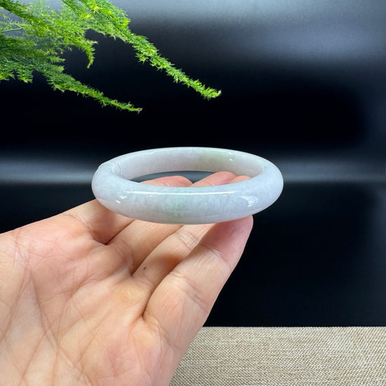 Genuine Burmese Lavender Green Jade Jadeite Bangle Bracelet ( 58.6mm )
