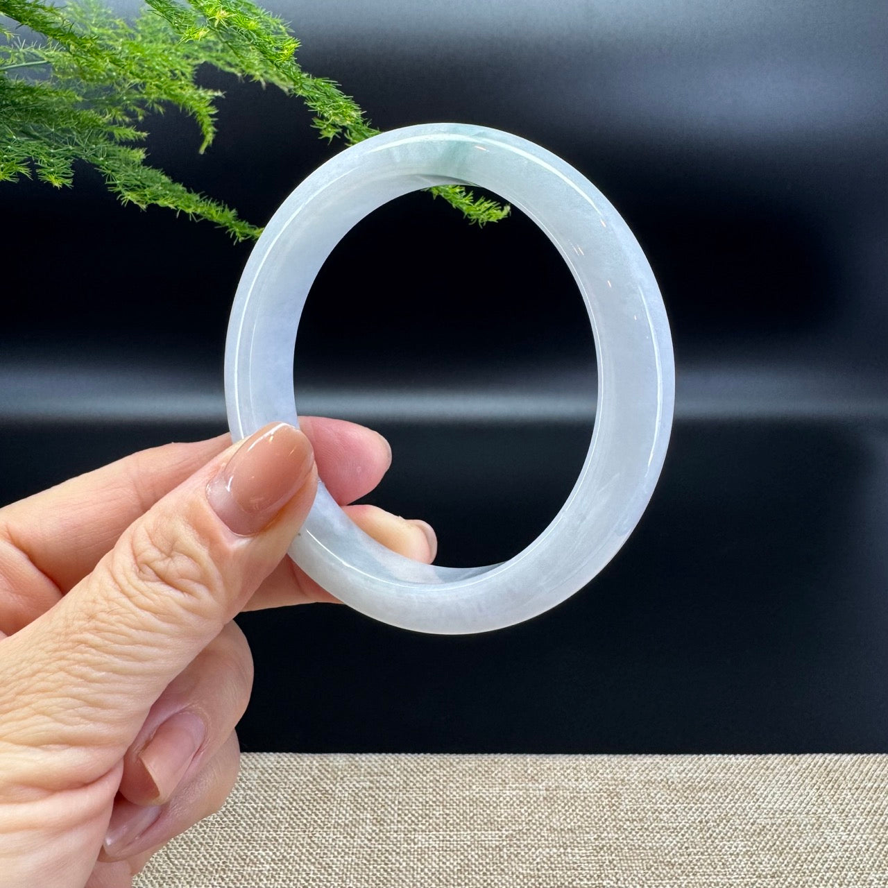 Genuine Burmese Icy Green Jade Jadeite Bangle Bracelet ( 58.9mm )