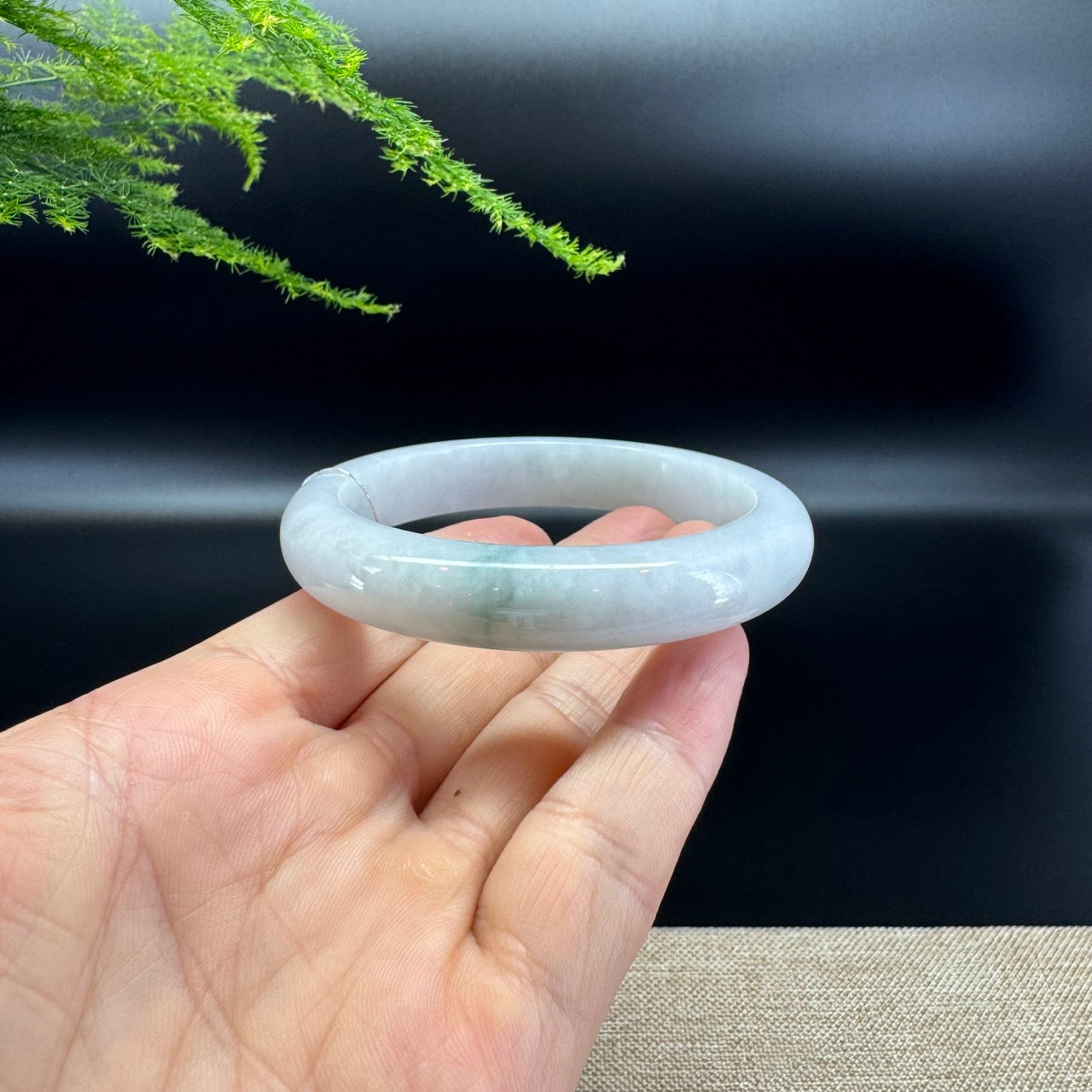 Genuine Burmese Icy Green Jade Jadeite Bangle Bracelet ( 58.9mm )