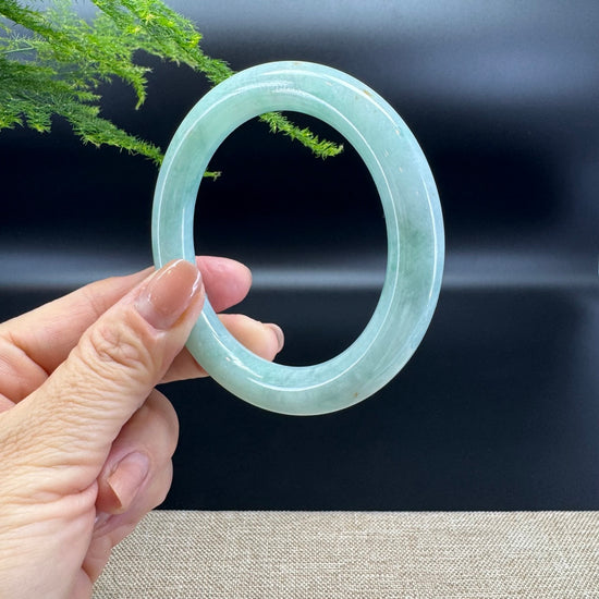 Genuine Burmese Green Jade Jadeite Bangle Bracelet (58.4mm)