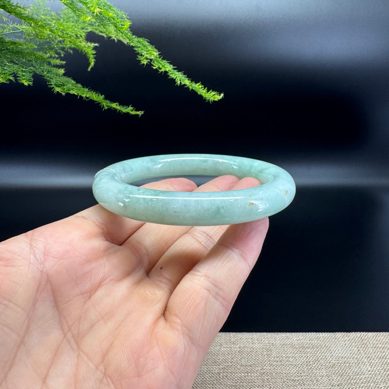 Genuine Burmese Green Jade Jadeite Bangle Bracelet (58.4mm)