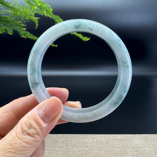 Genuine Burmese Green Jade Jadeite Bangle Bracelet ( 58.5mm )