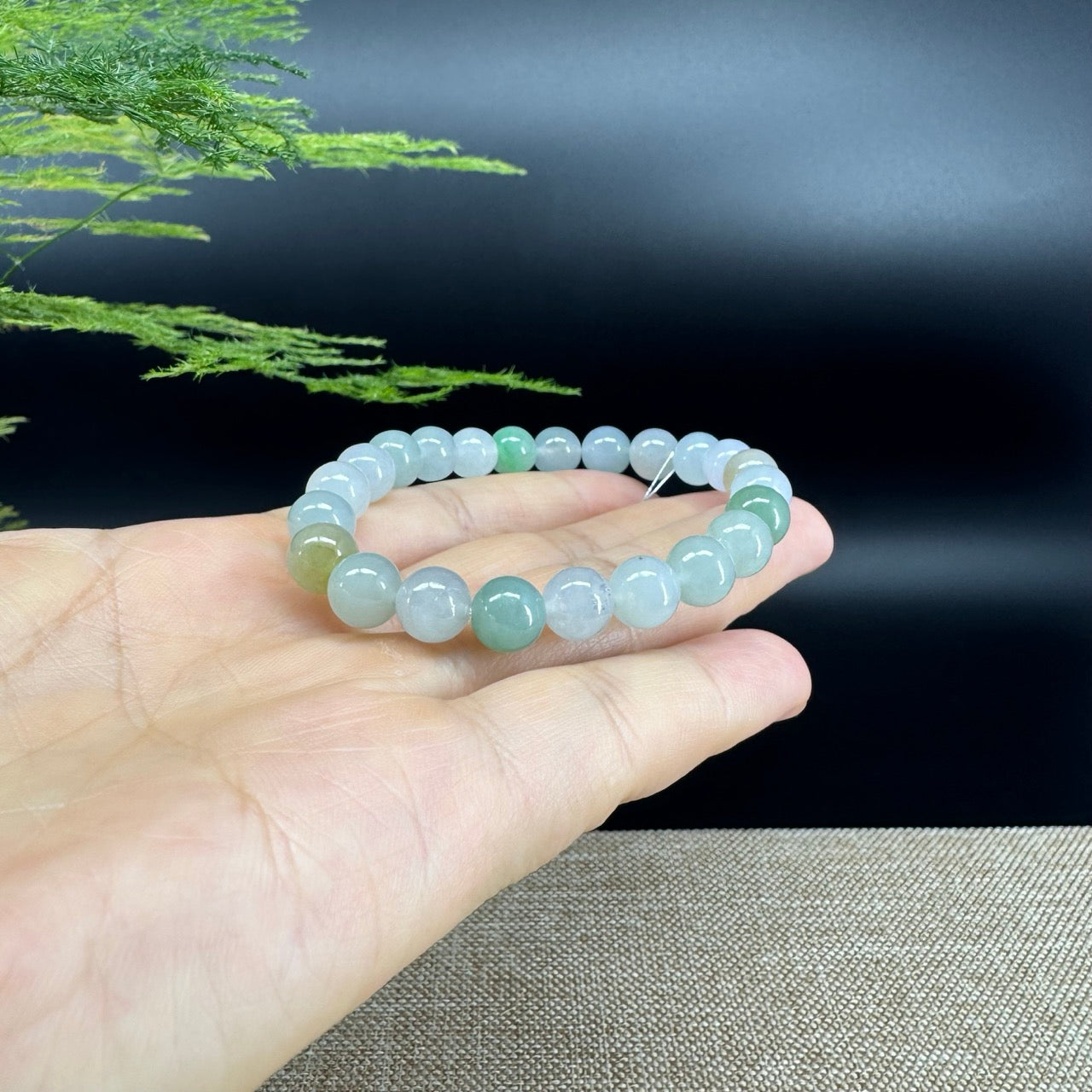 RealJade® Co. Genuine Jadeite Jade Round Multi-Colors Beads Bracelet (8mm)