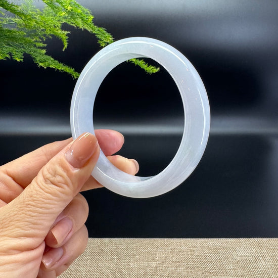 Genuine Burmese Lavender Green Jade Jadeite Bangle Bracelet ( 58.8mm )