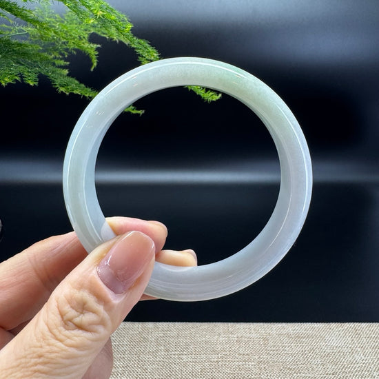 Genuine Burmese Lavender Green Jade Jadeite Bangle Bracelet ( 58.7mm )