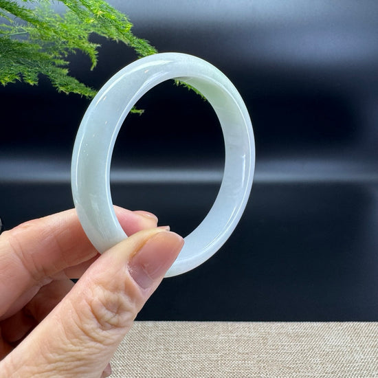 Genuine Burmese Lavender Green Jade Jadeite Bangle Bracelet ( 58.7mm )