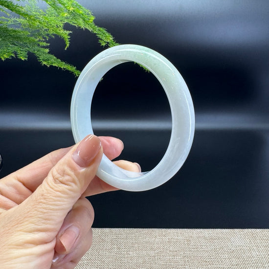 Genuine Burmese Lavender Green Jade Jadeite Bangle Bracelet ( 58.7mm )
