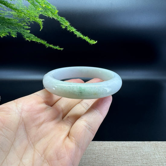 Genuine Burmese Lavender Green Jade Jadeite Bangle Bracelet ( 58.7mm )