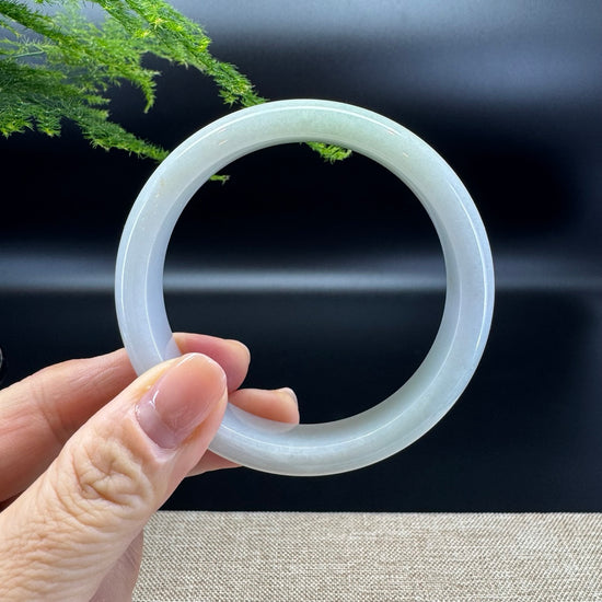 Genuine Burmese Lavender Green Jade Jadeite Bangle Bracelet ( 58.7mm )