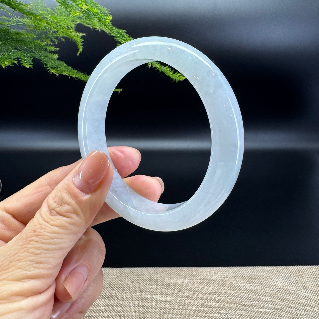 Genuine Burmese Icy Green Jade Jadeite Bangle Bracelet ( 58.2mm )