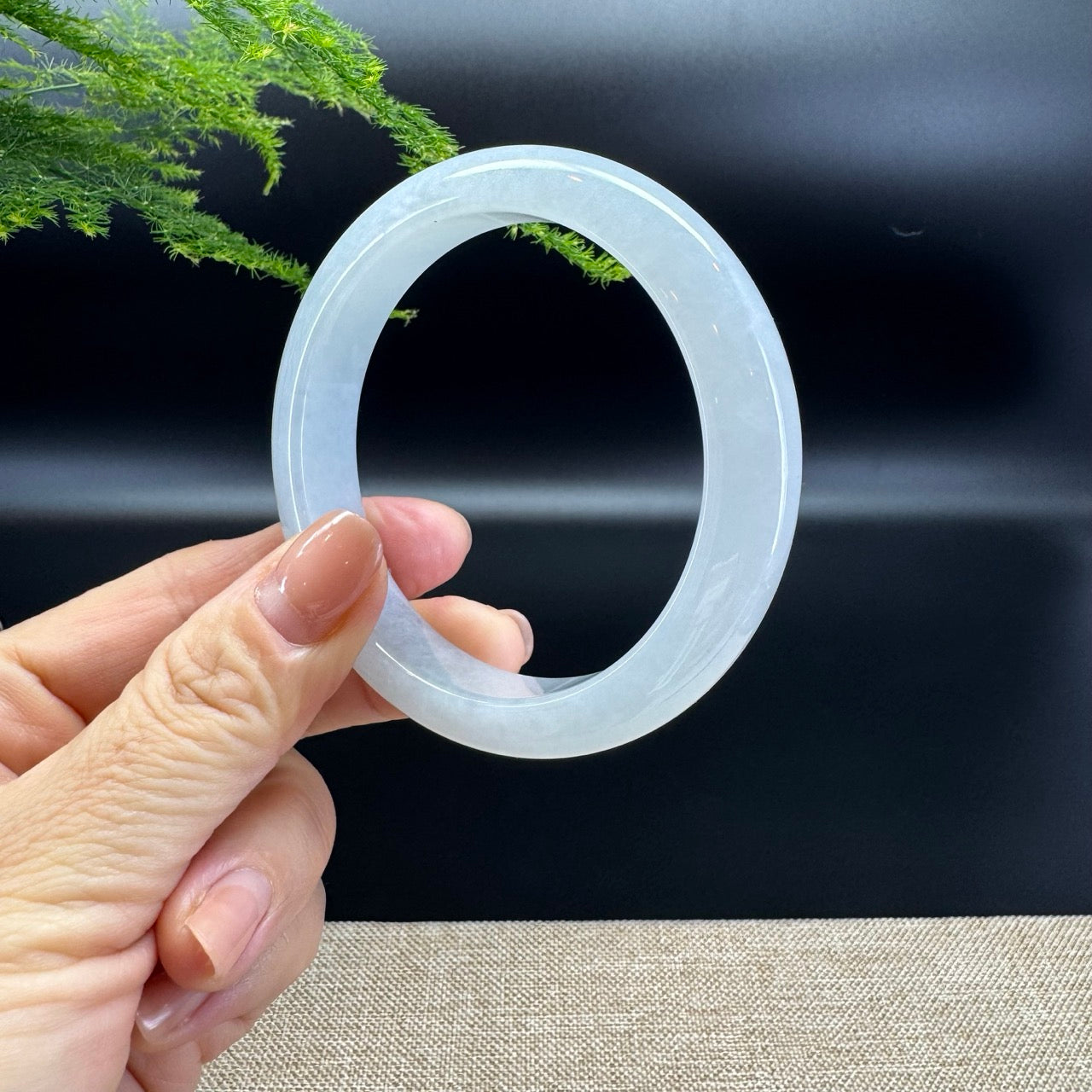 Genuine Burmese Icy Green Jade Jadeite Bangle Bracelet ( 58.2mm )