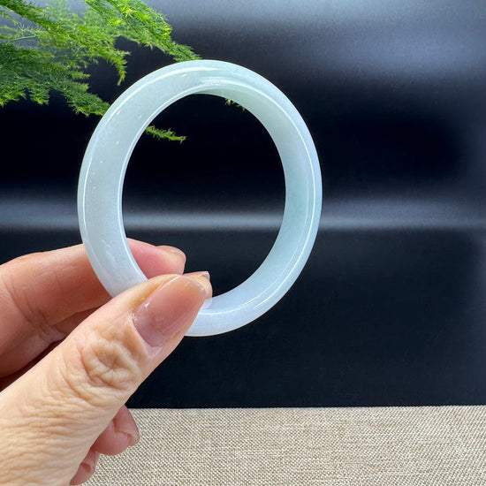 Genuine Burmese Lavender Green Jade Jadeite Bangle Bracelet ( 58.1mm )