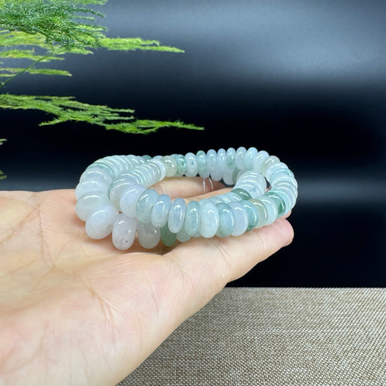 "Lucky Coin" Koukou Jadeite Jade 9 mm Icy Green Beads Bracelet ( 9mm )