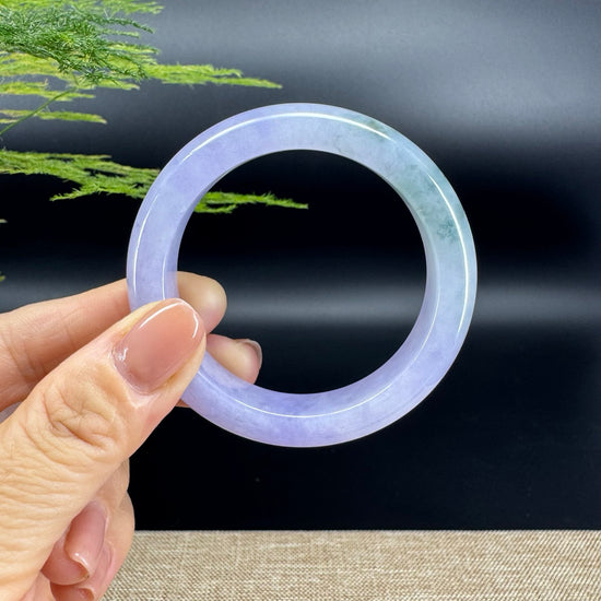 Genuine Burmese Icy Lavender Green Jade Jadeite Bangle Bracelet (51mm)