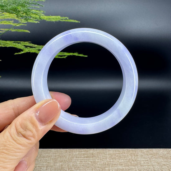 Genuine Burmese Lavender Green Jade Jadeite Bangle Bracelet (56.4mm)