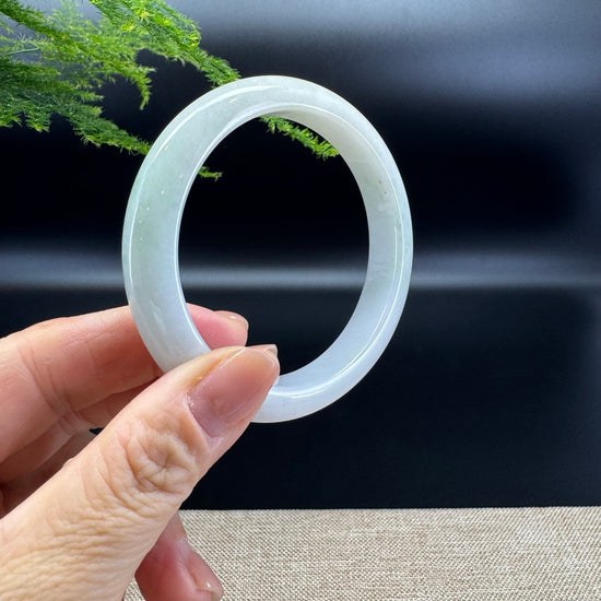 Genuine Burmese Lavender Green Jade Jadeite Bangle Bracelet ( 58.7mm )