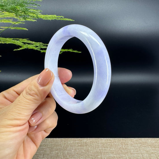 Genuine Burmese Lavender Green Jade Jadeite Bangle Bracelet (56.4mm)