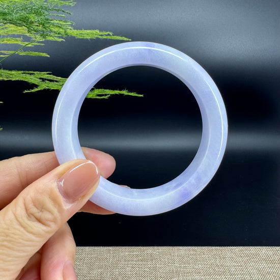Genuine Burmese Lavender Green Jade Jadeite Bangle Bracelet (56.4mm)