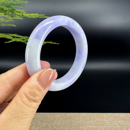 Genuine Burmese Lavender Jade Jadeite Bangle Bracelet (57.6mm)