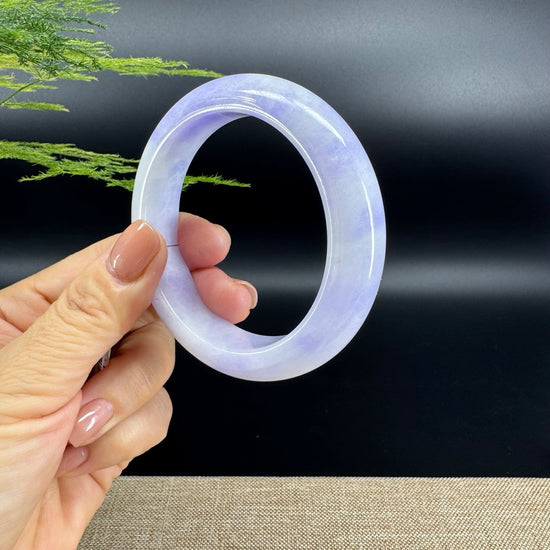 Genuine Burmese Lavender Jade Jadeite Bangle Bracelet (57.6mm)
