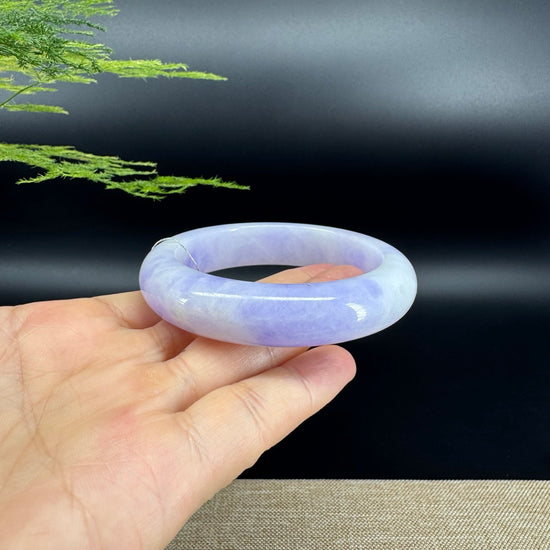 Genuine Burmese Lavender Jade Jadeite Bangle Bracelet (57.6mm)
