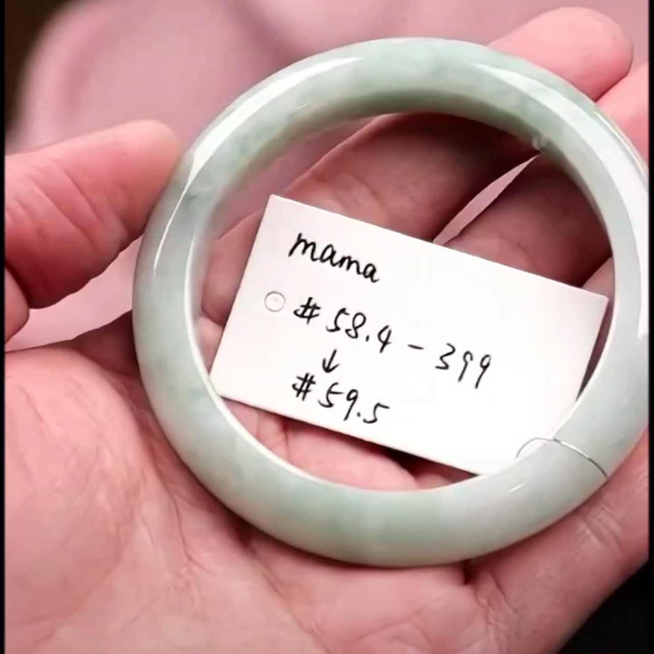 "Live" Natural Light Blue-Green Jadeite Jade Comfort Fit Bangle (03/11/26)