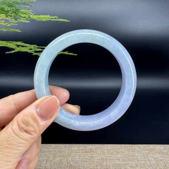 Genuine Burmese Lavender Green Jade Jadeite Bangle Bracelet ( 57.4mm )