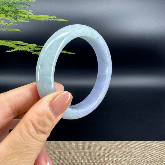 Genuine Burmese Lavender Green Jade Jadeite Bangle Bracelet ( 57.4mm )