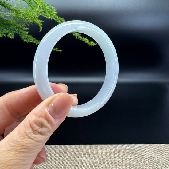 Genuine Burmese Lavender Green Jade Jadeite Bangle Bracelet ( 58.1mm )