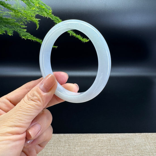 Genuine Burmese Lavender Green Jade Jadeite Bangle Bracelet ( 58.1mm )