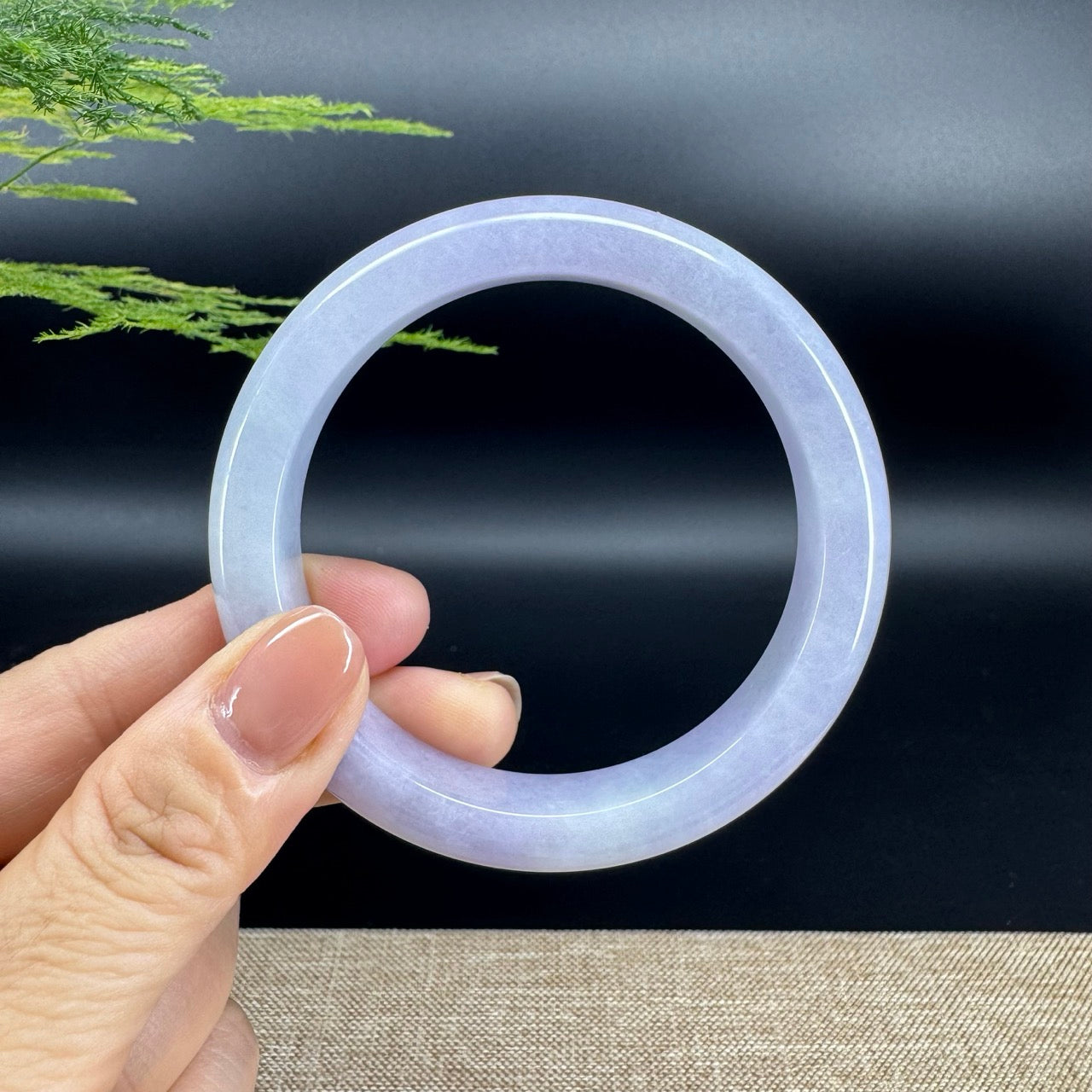 Genuine Burmese Lavender Jade Jadeite Bangle Bracelet ( 60.2mm )