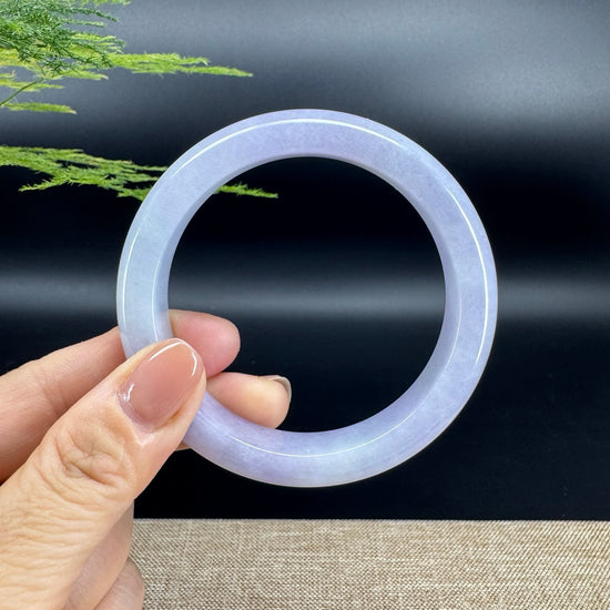 Genuine Burmese Lavender Jade Jadeite Bangle Bracelet ( 60.2mm )
