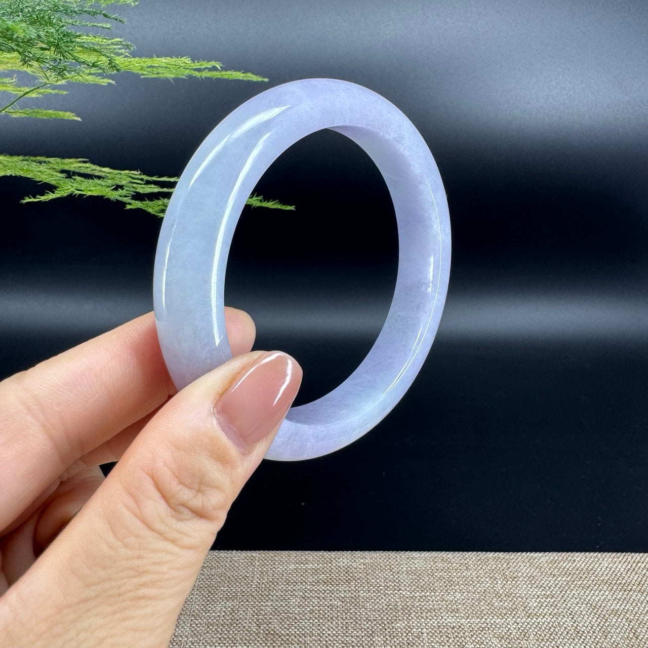 Genuine Burmese Lavender Jade Jadeite Bangle Bracelet ( 60.2mm )