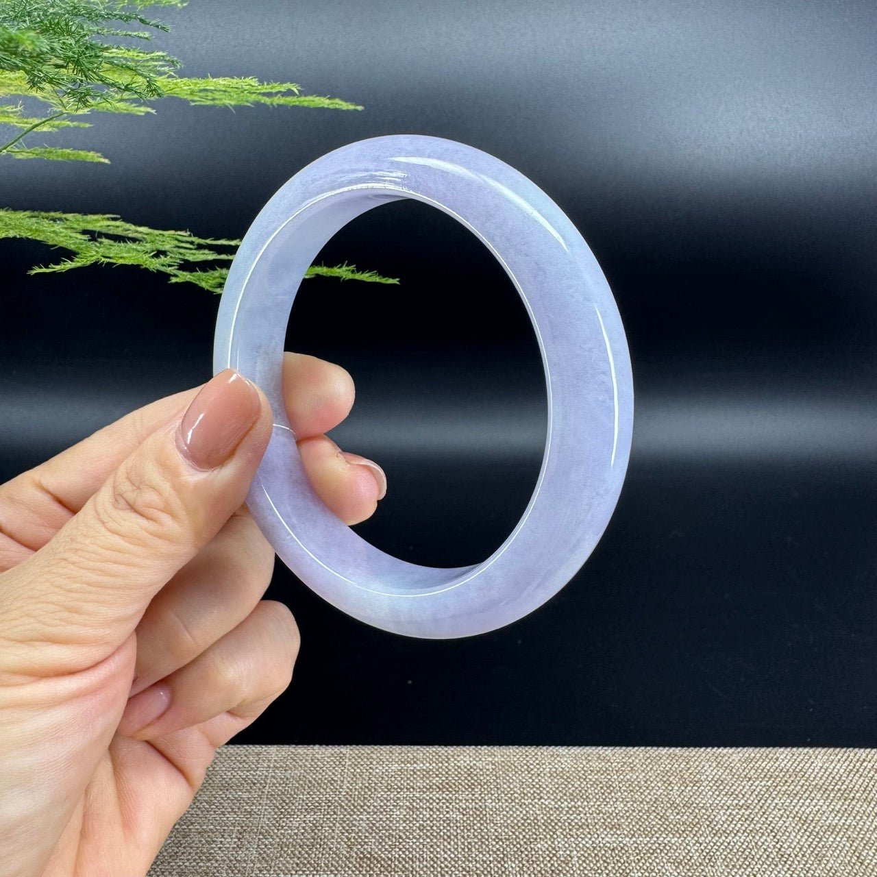 Genuine Burmese Lavender Jade Jadeite Bangle Bracelet ( 60.2mm )