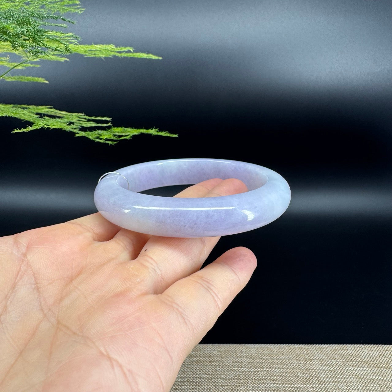 Genuine Burmese Lavender Jade Jadeite Bangle Bracelet ( 60.2mm )