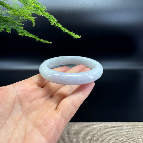 Genuine Burmese Lavender Green Jade Jadeite Bangle Bracelet ( 58.6mm )