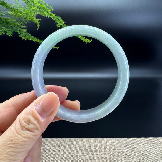 Genuine Burmese Lavender Green Jade Jadeite Bangle Bracelet ( 58.8mm )
