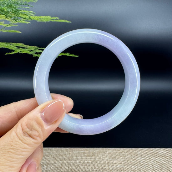 Genuine Burmese Lavender Jade Jadeite Bangle Bracelet (57.8mm)