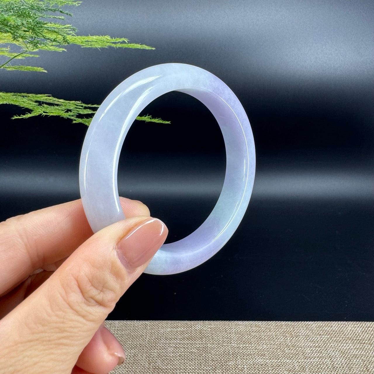 Genuine Burmese Lavender Jade Jadeite Bangle Bracelet (57.8mm)