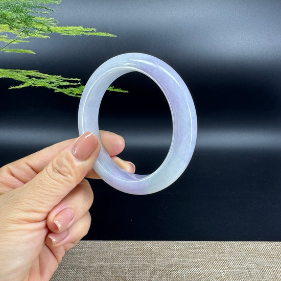 Genuine Burmese Lavender Jade Jadeite Bangle Bracelet (57.8mm)