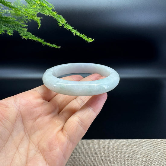 Genuine Burmese Lavender Green Jade Jadeite Bangle Bracelet ( 58.8mm )