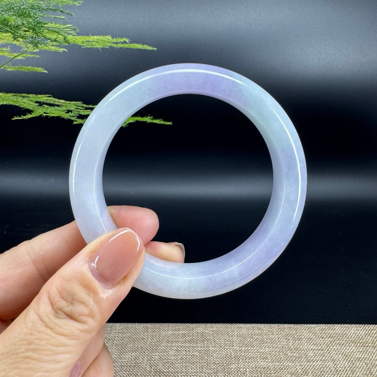 Genuine Burmese Lavender Jade Jadeite Bangle Bracelet (57.8mm)
