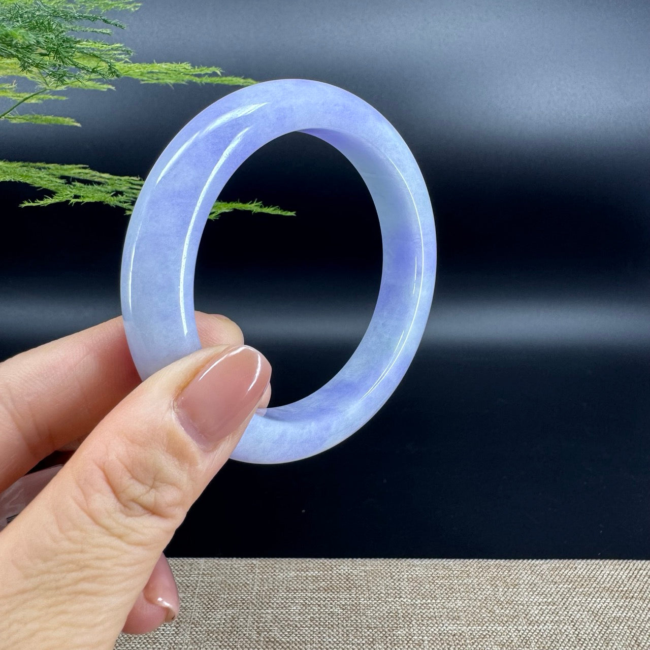 Genuine Burmese Lavender Jade Jadeite Bangle Bracelet (57.7mm)