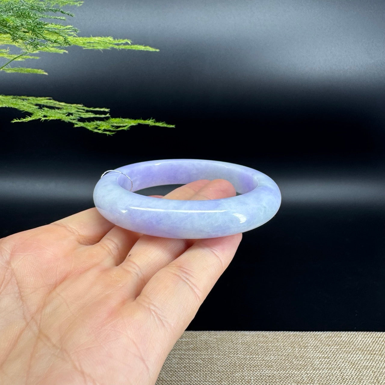 Genuine Burmese Lavender Jade Jadeite Bangle Bracelet (57.7mm)